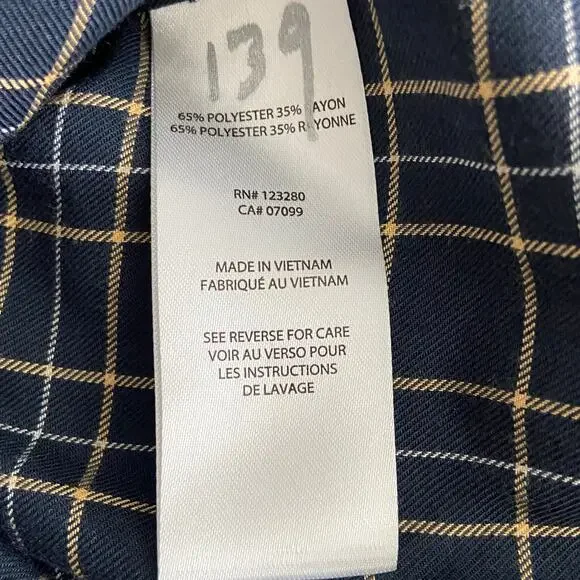 Travis Mathew Men's Small Cloud Collection Flannel Plaid Shirt Black NEW